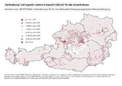 organischen Bodenkohlenstoff - past - reduzierte Düngung gegenüber Standarddüngung